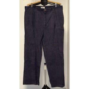 Vintage Covington Corduroy Pants Pleated Front Preppy Purple Mens 40x30